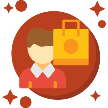 iş adamı alışveriş simgesi düz stil