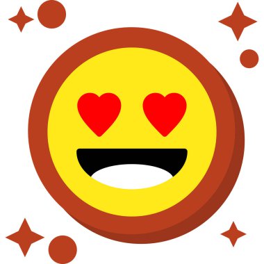 aşk emojisi simgesi, vektör illüstrasyonu
