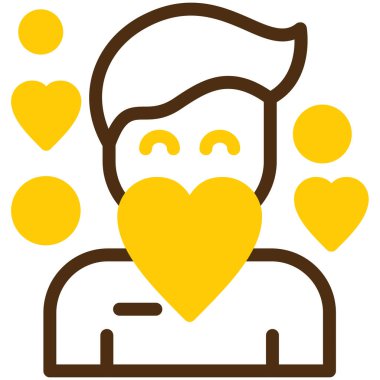 aşk günü simgesi, vektör illüstrasyonu