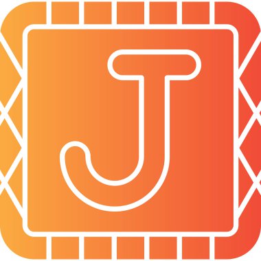 Tek harfli j simgesinin vektör illüstrasyonu