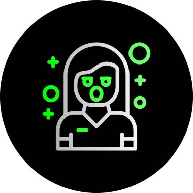 kız ikon vektör illüstrasyonu