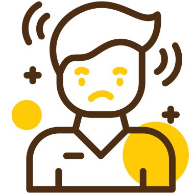 Baş ağrısı. Web simgesi basit illüstrasyon