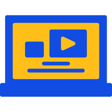 bilgisayar monitörü web simgesi, basit vektör illüstrasyonu