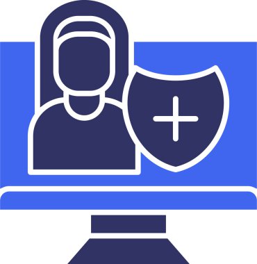 İnternet güvenlik web simgesi basit illüstrasyon