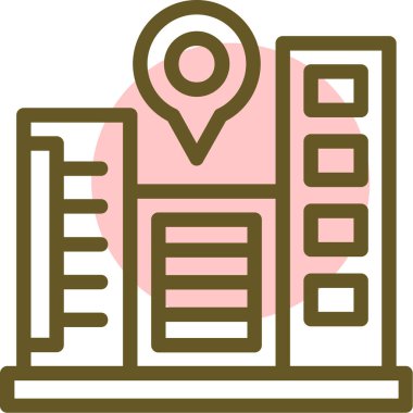 konum simgesi. Çizgi konumu pin vektör rengi düz izole