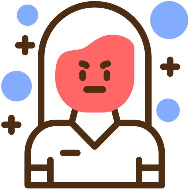 Kızgın yüz ikonu. Taslak çizimi. Web için vektör simgeleri