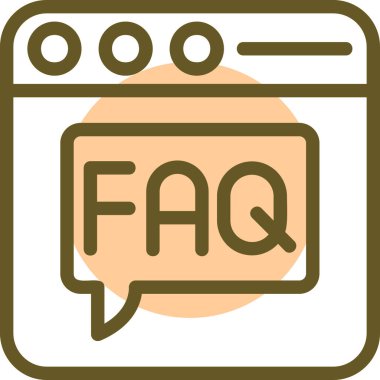 Soru faq. Web simgesi basit illüstrasyon