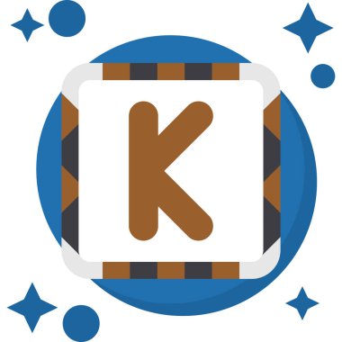 Alfabedeki K harfi. K harfinin vektör illüstrasyonu.