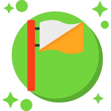 Kongo Cumhuriyeti bayrağının düz simgesi