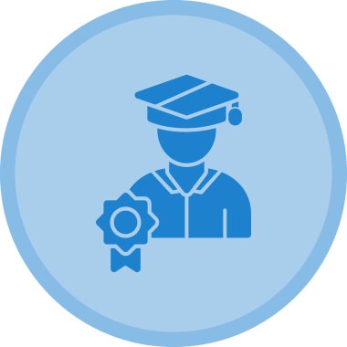 mezuniyet başlığı simgesi, vektör illüstrasyonu basit tasarım