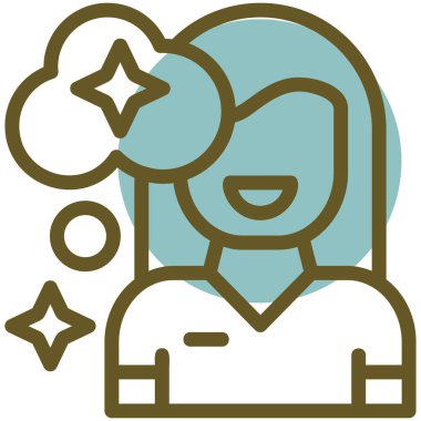 Kızım. Web simgesi basit illüstrasyon