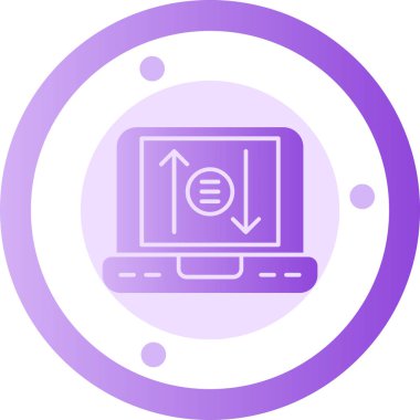 Dizüstü bilgisayar simgesi vektör çizimi