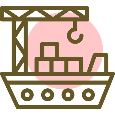 kargo gemisi. Web simgesi basit illüstrasyon