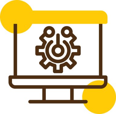 bilgisayar ağı simgesi. Web için dizüstü bilgisayar teknolojisi vektör simgelerinin özet çizimi