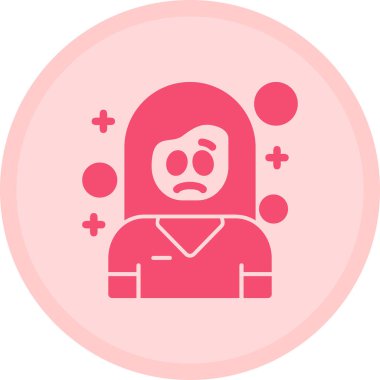 Üzgün kadın ikonu. Basit resimleme