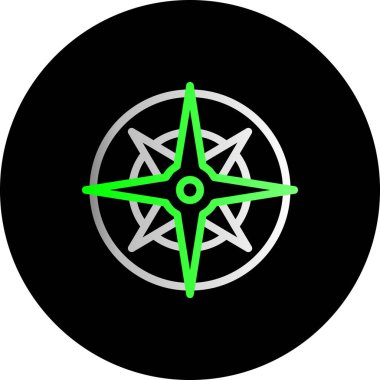 Pusula simgesi soyut arkaplan grubunda izole edildi