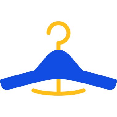 Elbise askısı düz simge, vektör, illüstrasyon, renkli konsept