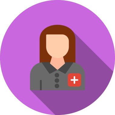 avatar doktor kadın simgesi düz stil