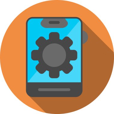 mobil dişli ayarı simgesi düz tasarım