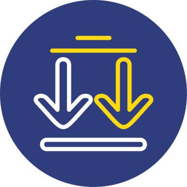 ok aşağı indirme simgesi ana hat biçiminde