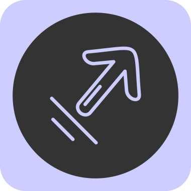 Eğilim biçimi izole edilmiş arkaplanda ok simgesi