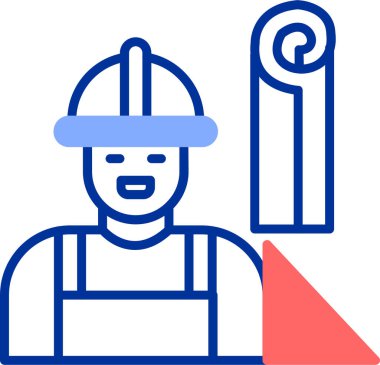 İnşaat mühendisi simgesi - taslak biçimi