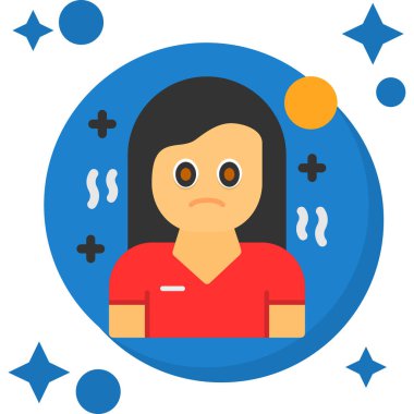 Aylı ve yıldızlı kadın vektör çizimi