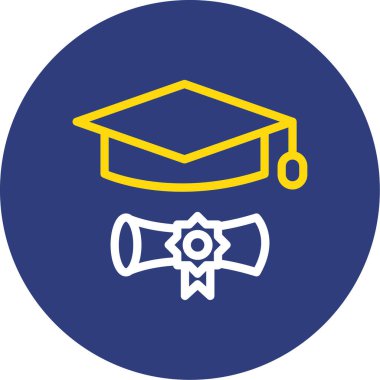 mezuniyet başlığı simgesi, vektör illüstrasyonu