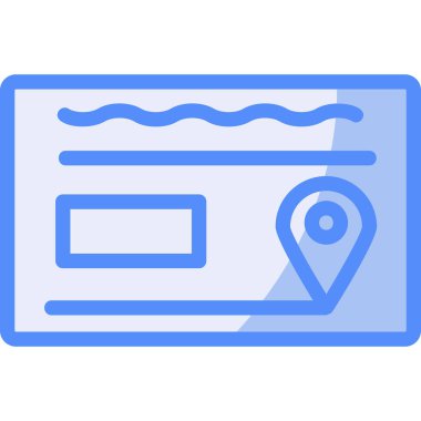 harita konumu pin simgesi ile doldurulmuş dış hat biçimi