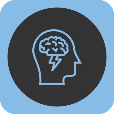 beyin düz vektör simgesi