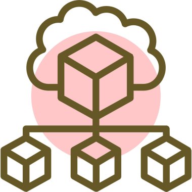 Bulut simgesi olan bir ağacın vektör çizimi