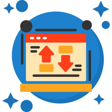 Düz biçimli web geliştirme simgesi