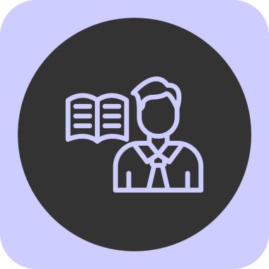 öğrenci okuma kitabı, vektör illüstrasyonu