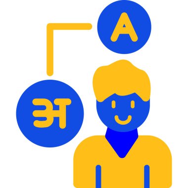 İşaret simgesi vektör illüstrasyonlu bir adam