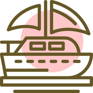 Gemi simgesi, vektör illüstrasyonu