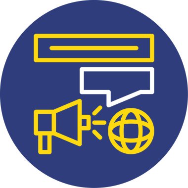 Reklam web simgesi, basit vektör illüstrasyonu