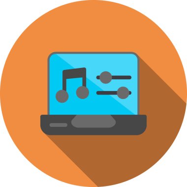 Müzik konsepti. Basit düz vektör çizimi. Mikrofon simgesi olan kulaklıklar