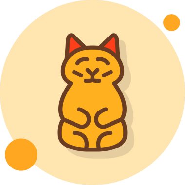 sevimli çizgi kedi, vektör çizim