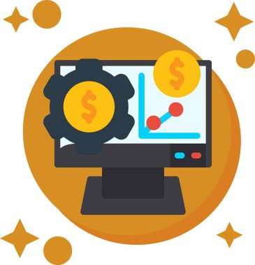 iş yönetimi daire simgesi rozet biçiminde