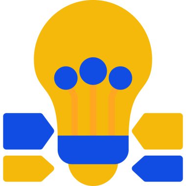 Düz biçimli ampul fikri yaratıcı simgesi