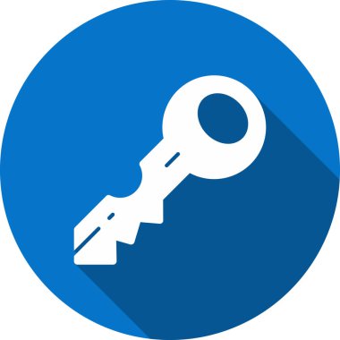 Web ve mobil uygulaması tasarımı, anahtar logo kavramı için beyaz arka plan üzerinde izole anahtar simge vektör