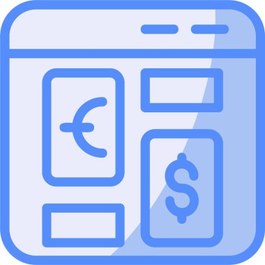 Para için. Web simgesi basit illüstrasyon