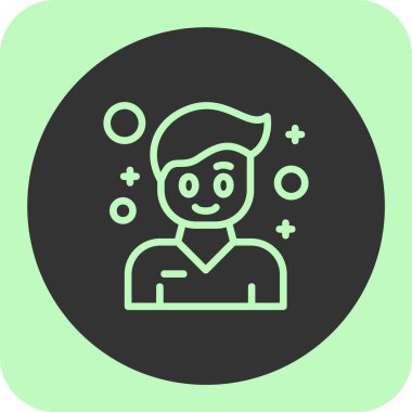 Çemberdeki bir insan simgesinin vektör çizimi