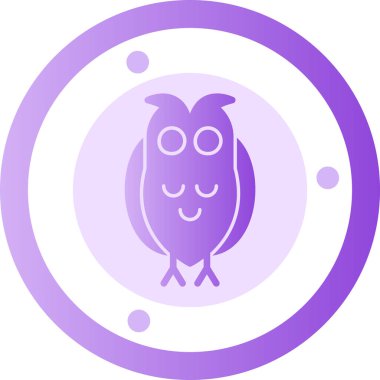 Şirin bir baykuş simgesinin vektör çizimi