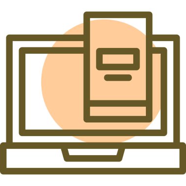 Modern b 'nin vektör çizimi dizüstü bilgisayarın ikonundan yoksun