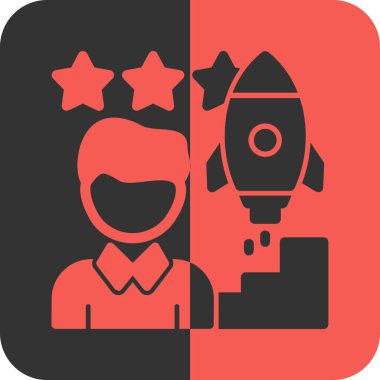 Uzun gölgeli astronot düz simgesi, vektör illüstrasyonu