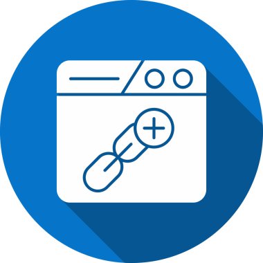 Kredi kartı ikonu. Vektör biçimi yuvarlak sembollü düz ikonik semboldür, kobalt rengi, beyaz arkaplan.