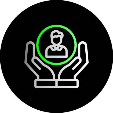 Yeşil çemberli bir adamın vektör çizimi