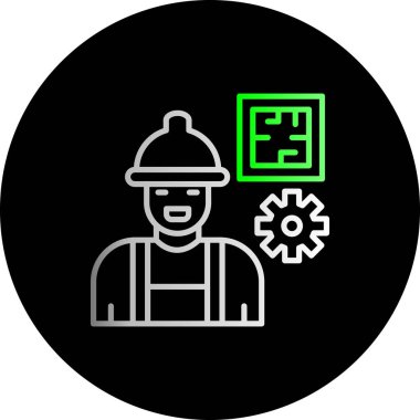 Moda tarzında izole edilmiş işçi simgesi