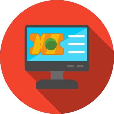 bilgisayar düz simgesi uzun gölge biçiminde